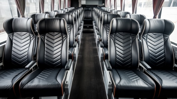 50 passenger charter bus inside des plaines