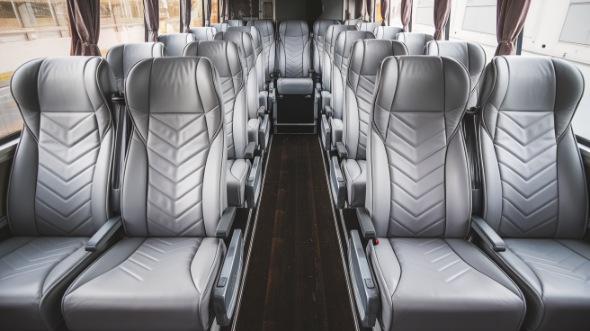 56 passenger charter bus interior view