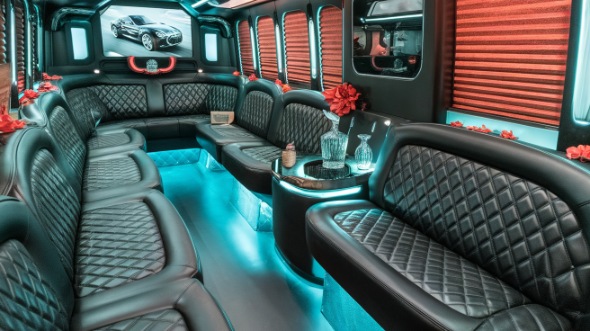 elgin party bus rental interior